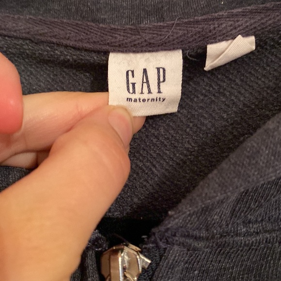 Gap Maternity zip up hooded sweatshirt. Medium. - Picture 2 of 5